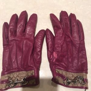 Purple coach driving gloves